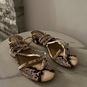 Steve Madden snake print lace-up sandals